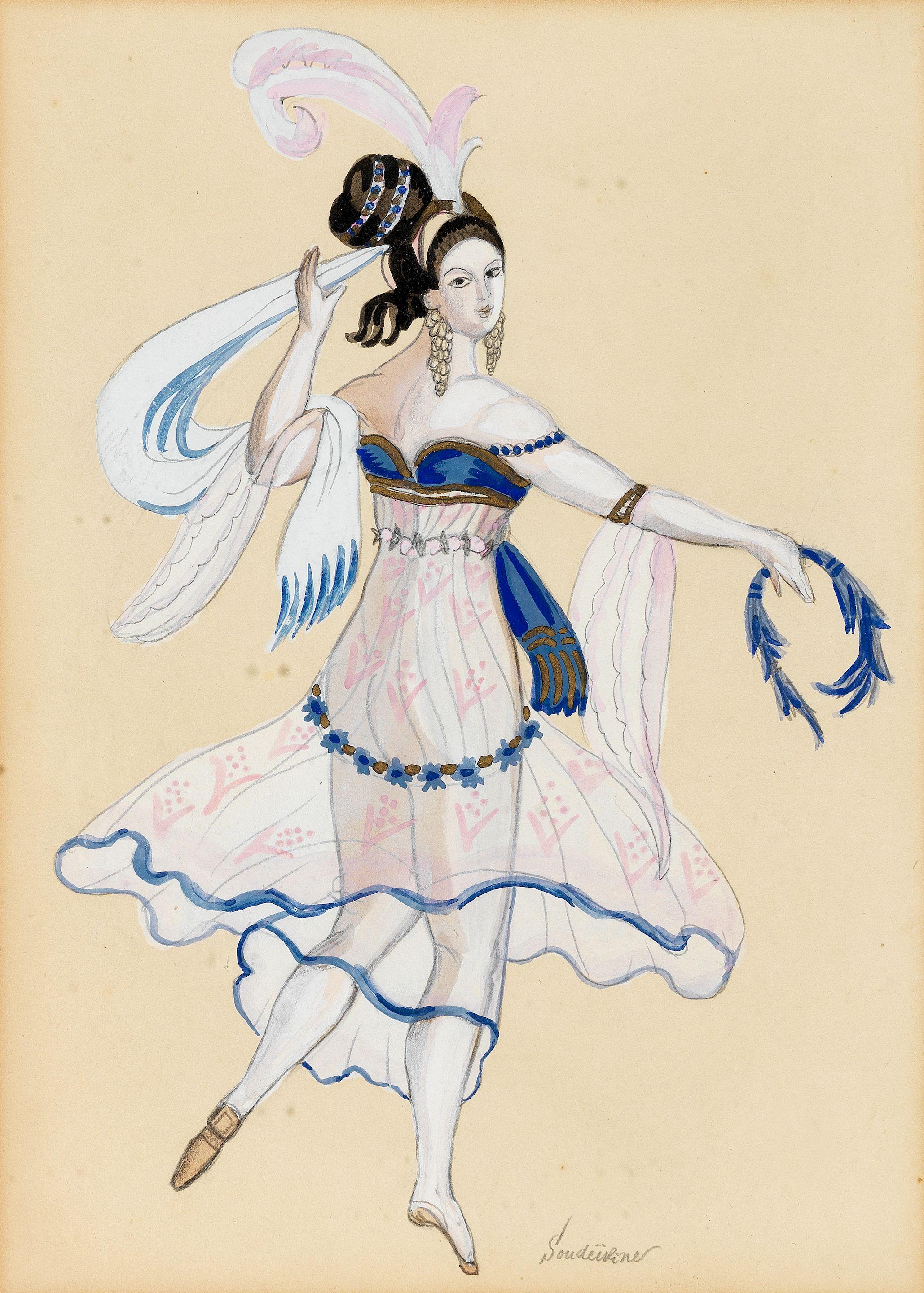Sergei Yur\'Evich Sudeikin - Three costume designs for the ballet Sleeping Beauty: Carabosse, Fairy and another
