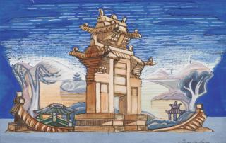 Sergei Yurievich Sudeikin - Chinese Temple: Design For Radio City Music Hall