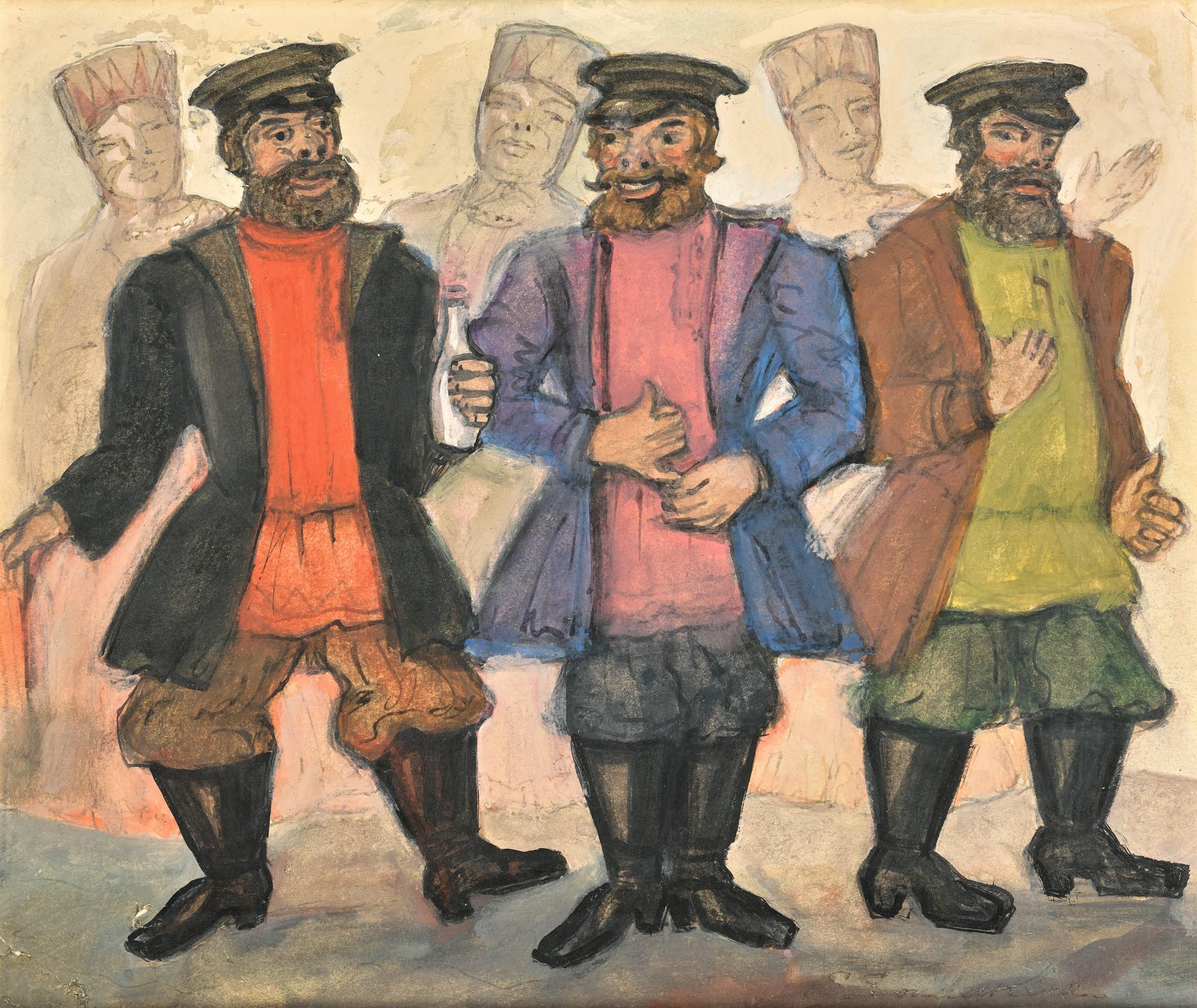 Sergei Yurievich Sudeikin - Costume Design For Muzhiki