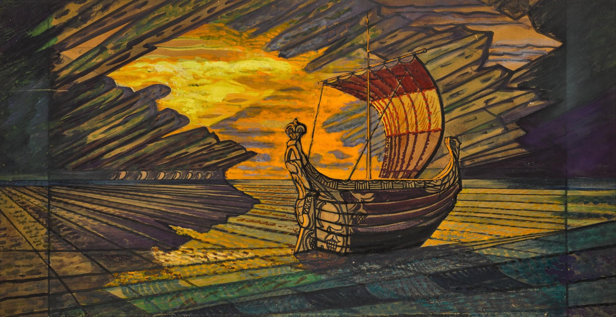 Sergei Yurievich Sudeikin - Sea Storm, Stage Design for Sadko