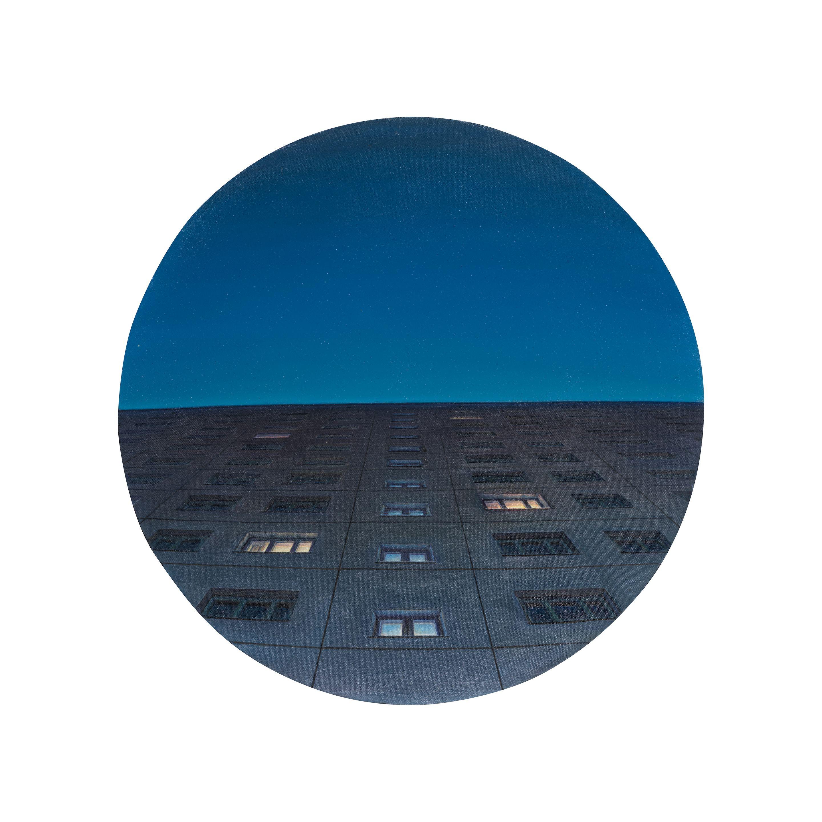 Sergey Shablavin - Nuit/Night diamètre: 84 cm (38 9/16 in). sans cadre