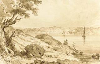Seth Eastman - Inscription Rock at Esopus Landing on the Hudson River