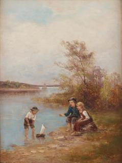 Severin Nilson - Children playing by the water