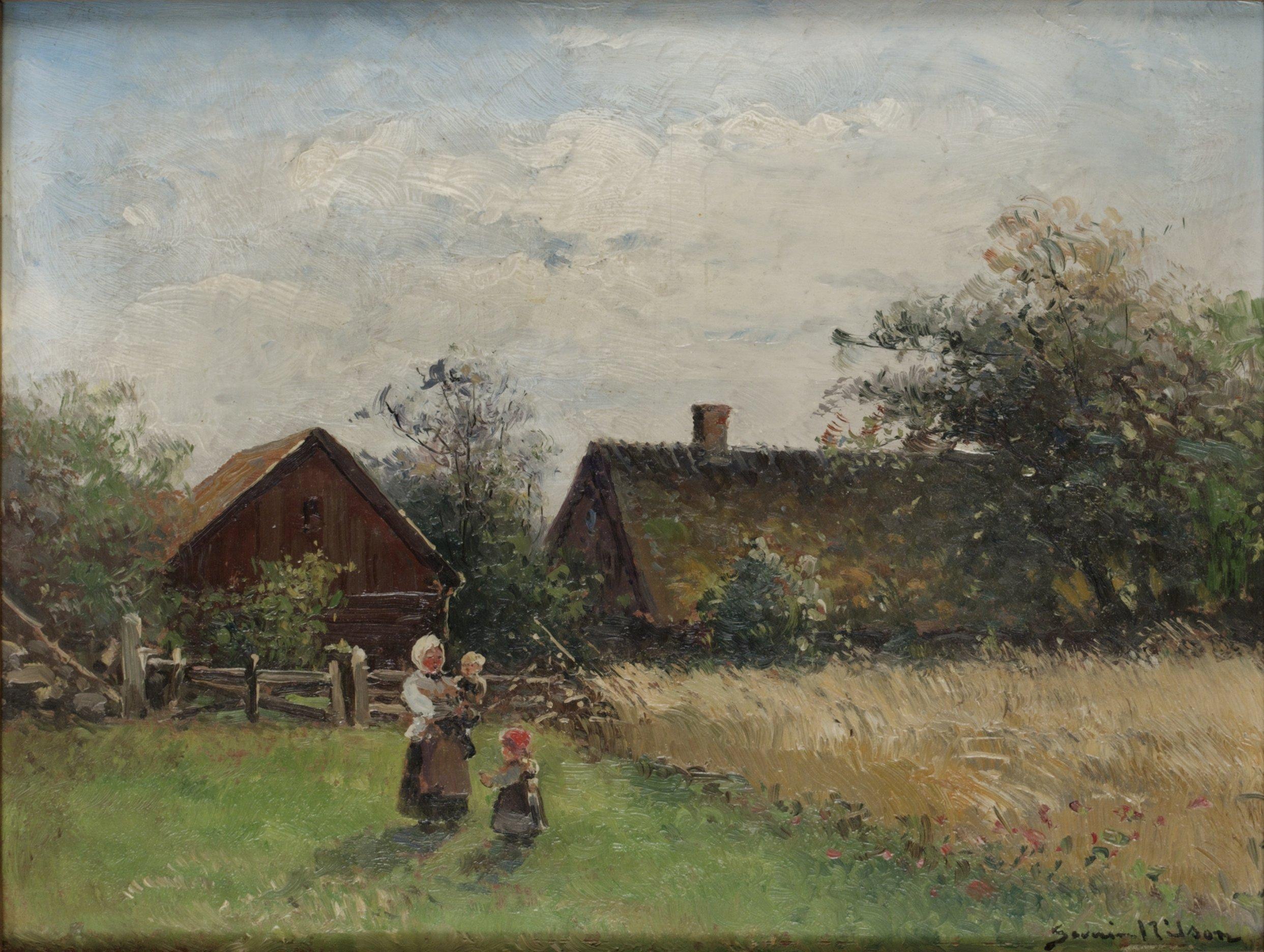 Severin Nilson - Sommarlandskap med figurer