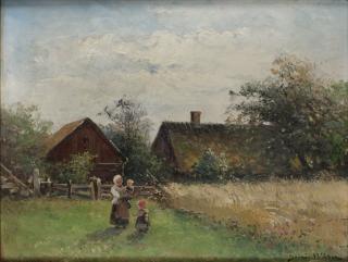 Severin Nilson - Sommarlandskap med figurer