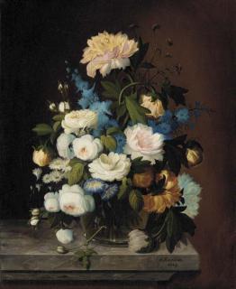 Severin Roesen - Bouquet of Flowers