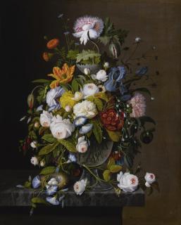 Severin Roesen - Floral Still Life With Bird\'S Nest