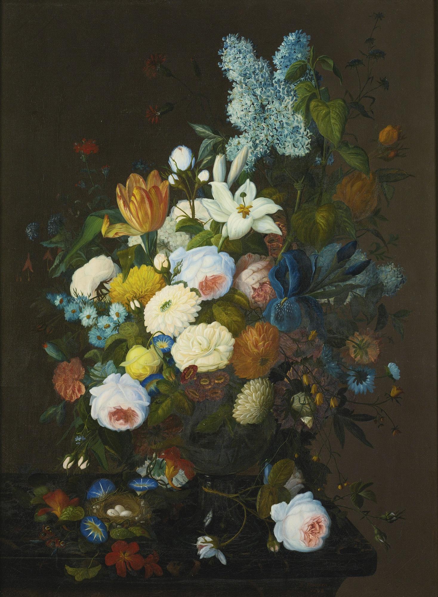 Severin Roesen - Floral Still Life