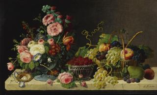 Severin Roesen - Flowers And Fruit