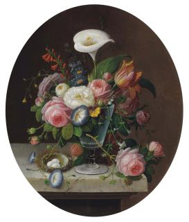 Severin Roesen - Flowers in a Crystal Vase