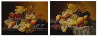 Severin Roesen - Still Life Of Fruit With Compote Of Strawberries And Still Life With Fruit And Embroidered Cloth: A Pair Of Works
