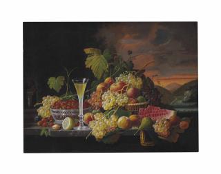 Severin Roesen - Still Life: Wine and Fruit