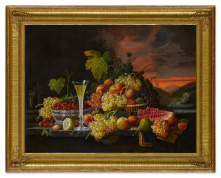 Severin Roesen - Still Life: Wine and Fruit