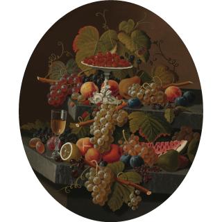 Severin Roesen - Still Life With Fruit, Two Tiers