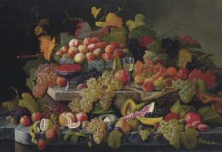 Severin Roesen - Still Life with Fruit