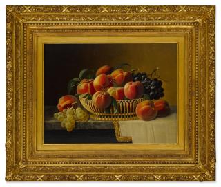 Severin Roesen - Still Life with Peaches and Grapes