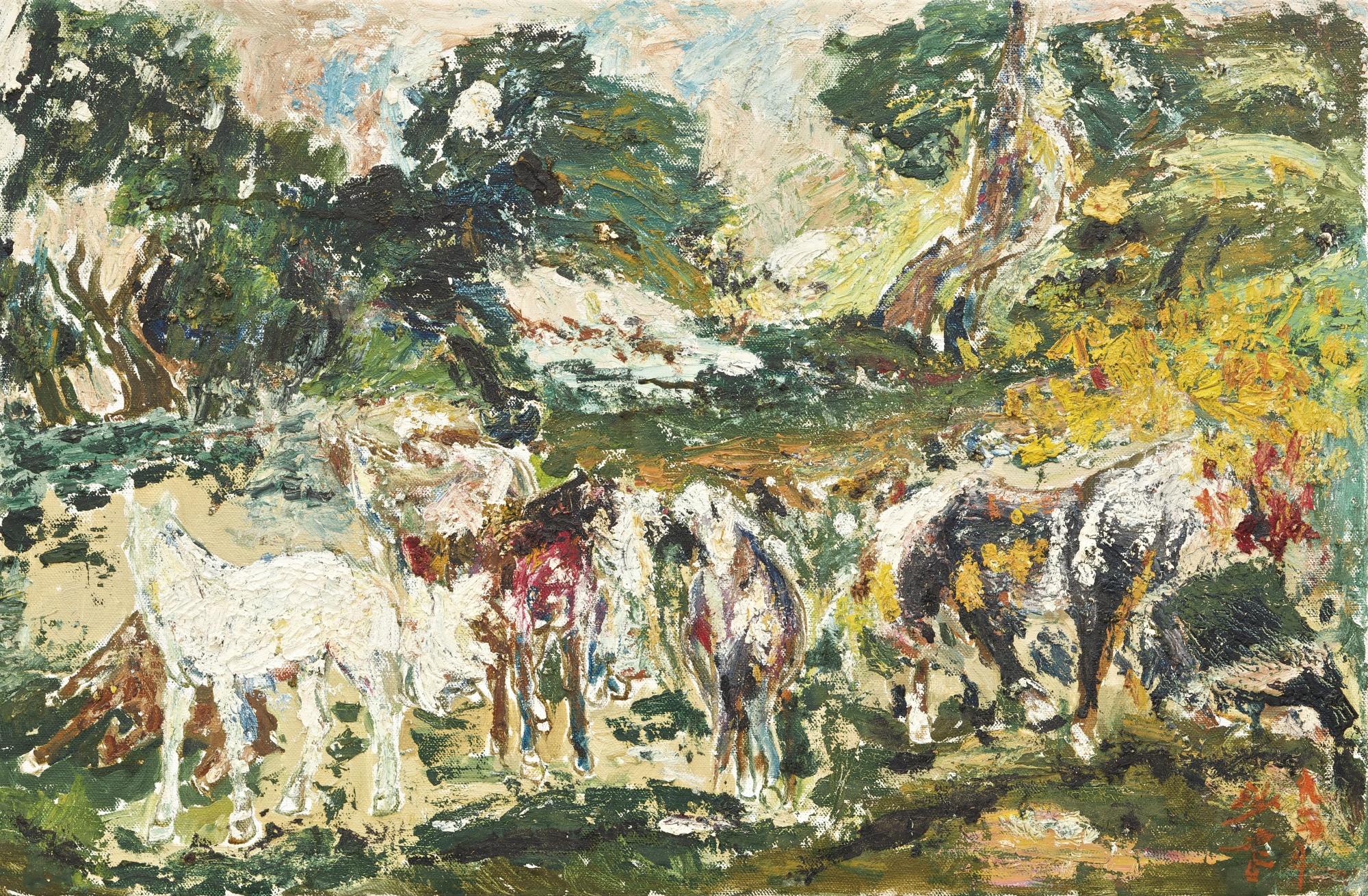 Sha Qi - Horses In The Forest