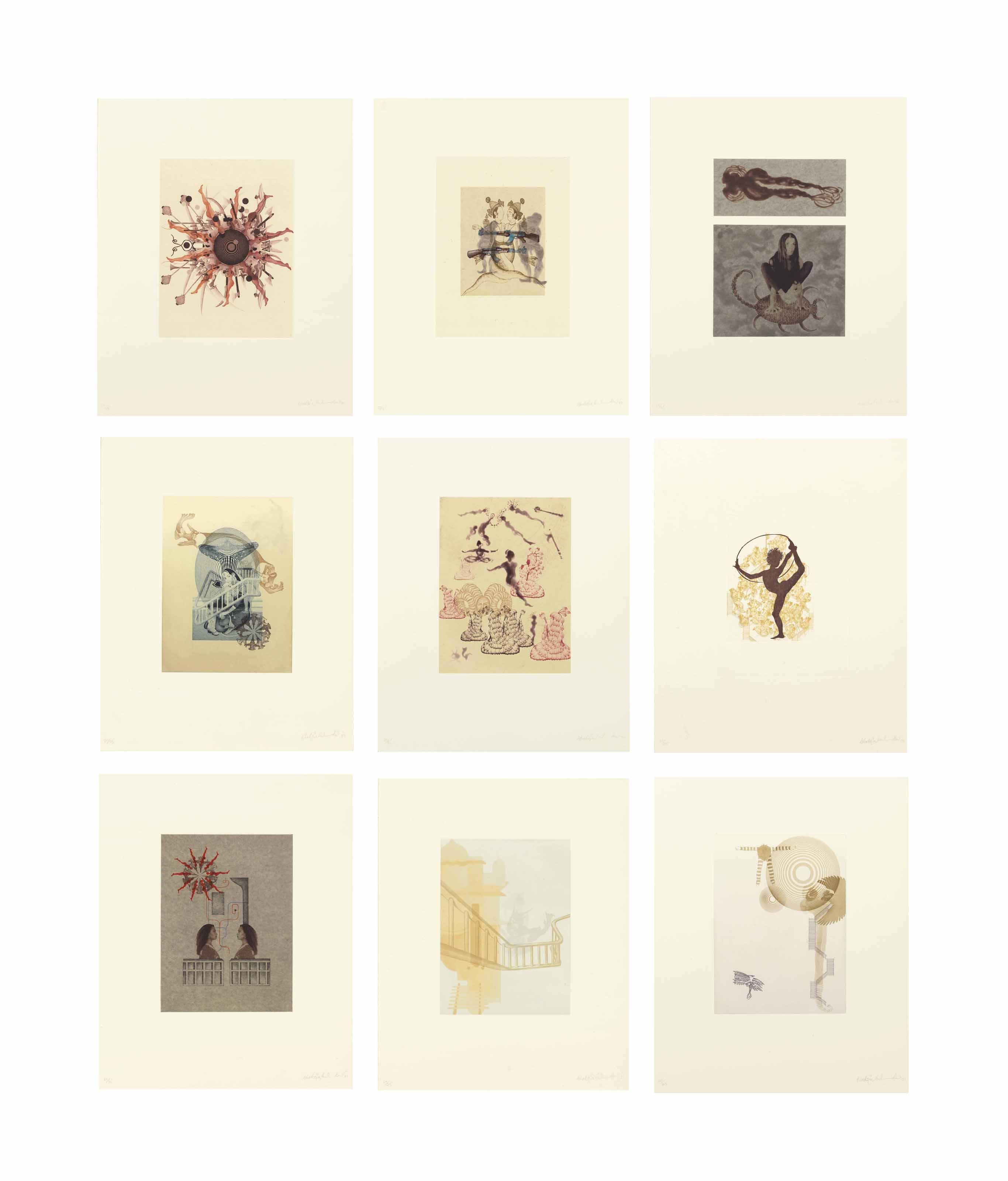 Shahzia Sikander - No Parking Anytime (Armorial Bearings; Entangled; Heist; Metro; Reflect; Traffic Jam; Bound; Fright; Flight)