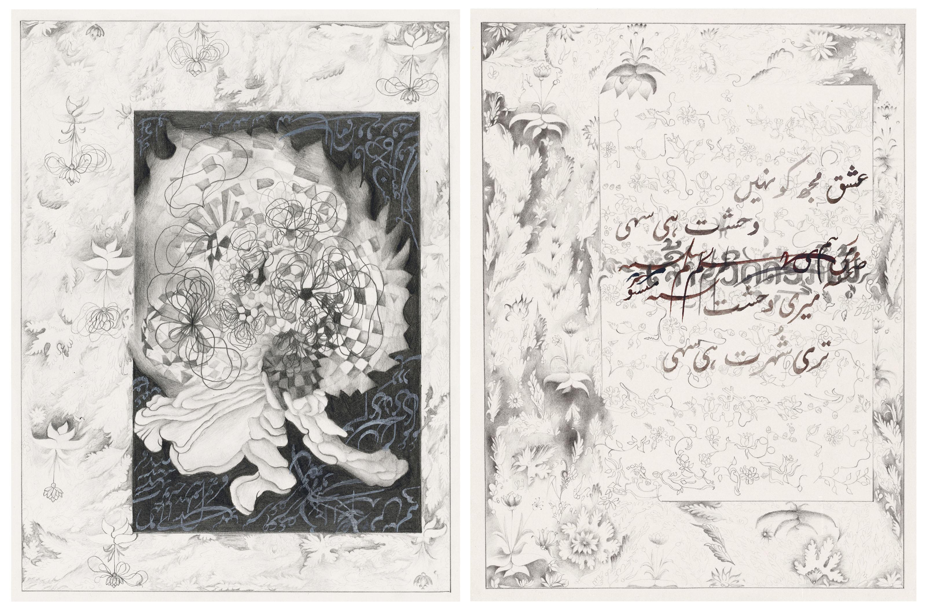 Shahzia Sikander - Text as Camo I & II