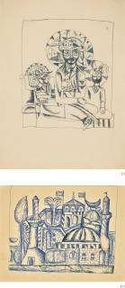 Shakir Hassan Al-Said - Iraqii) Untitled (Three Figures) Ii) Untitled (View Of A Town)