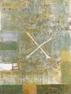 Shakir Hassan Al Said - Jidar In Green (Wall In Yellow)