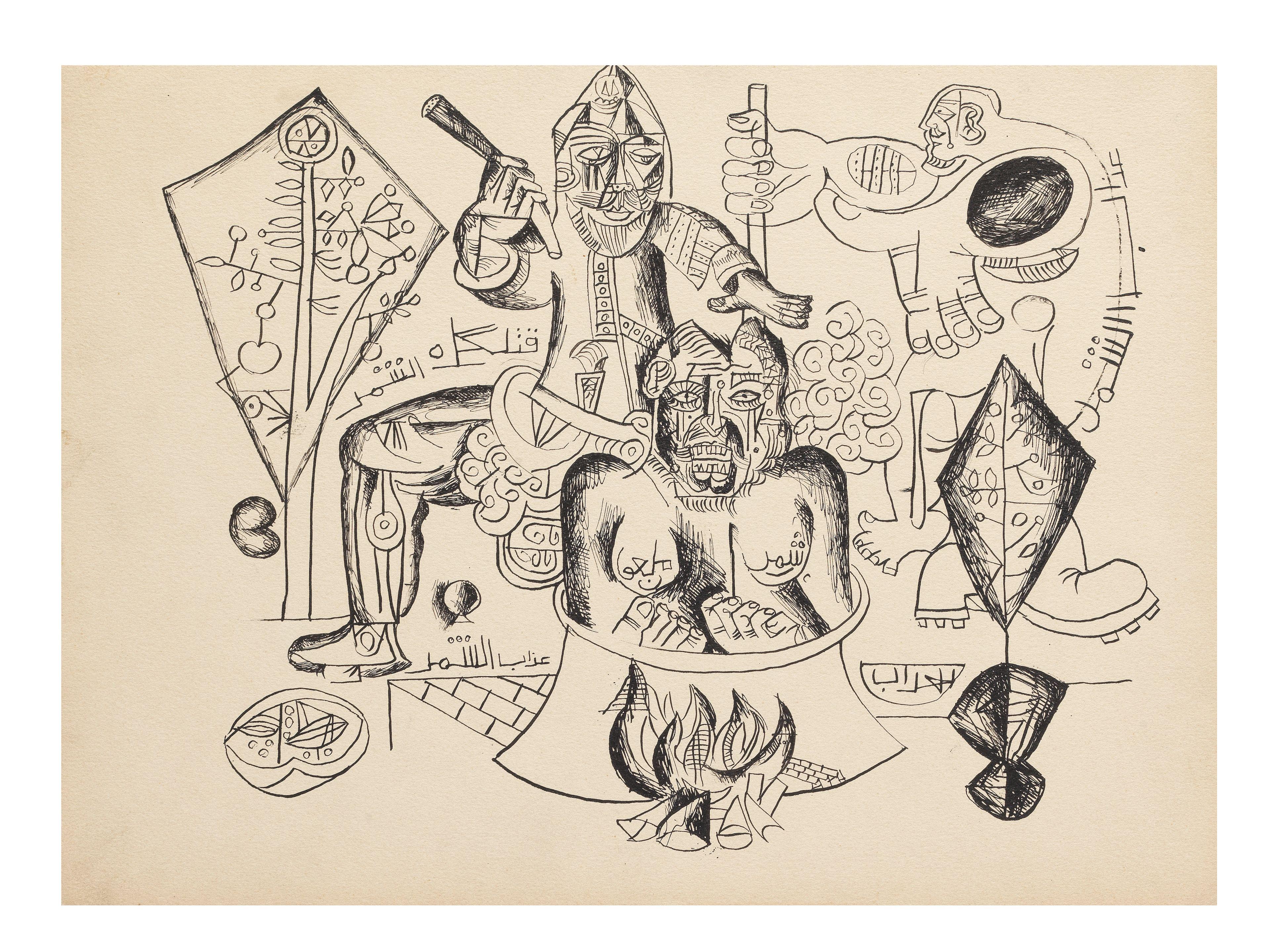 Shakir Hassan Al Said - The Martyrdom of Imam Hussein 29 x 22cm each
