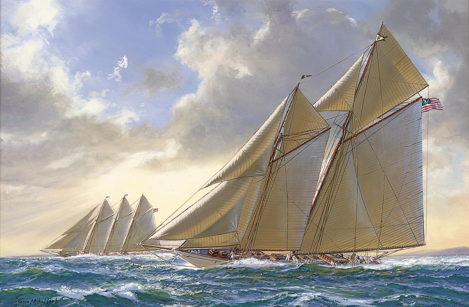 Shane Michael Couch - Atlantic and Katoura racing for the Cape May Cup, 16th September, 1915