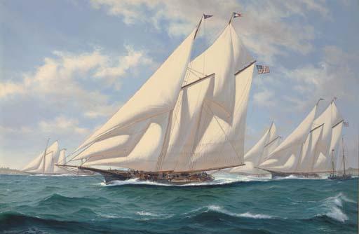 Shane Michael Couch - Citizens cup race, Newport R.I., August 28th 1871 with Sappho, Columbia and Dauntless