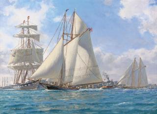 Shane Michael Couch - Dauntless ahead of Sappho off the Battery in New York Harbour