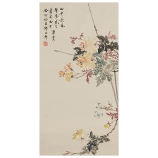 Shao Yixuan - Flowers and Calligraphy, 1963