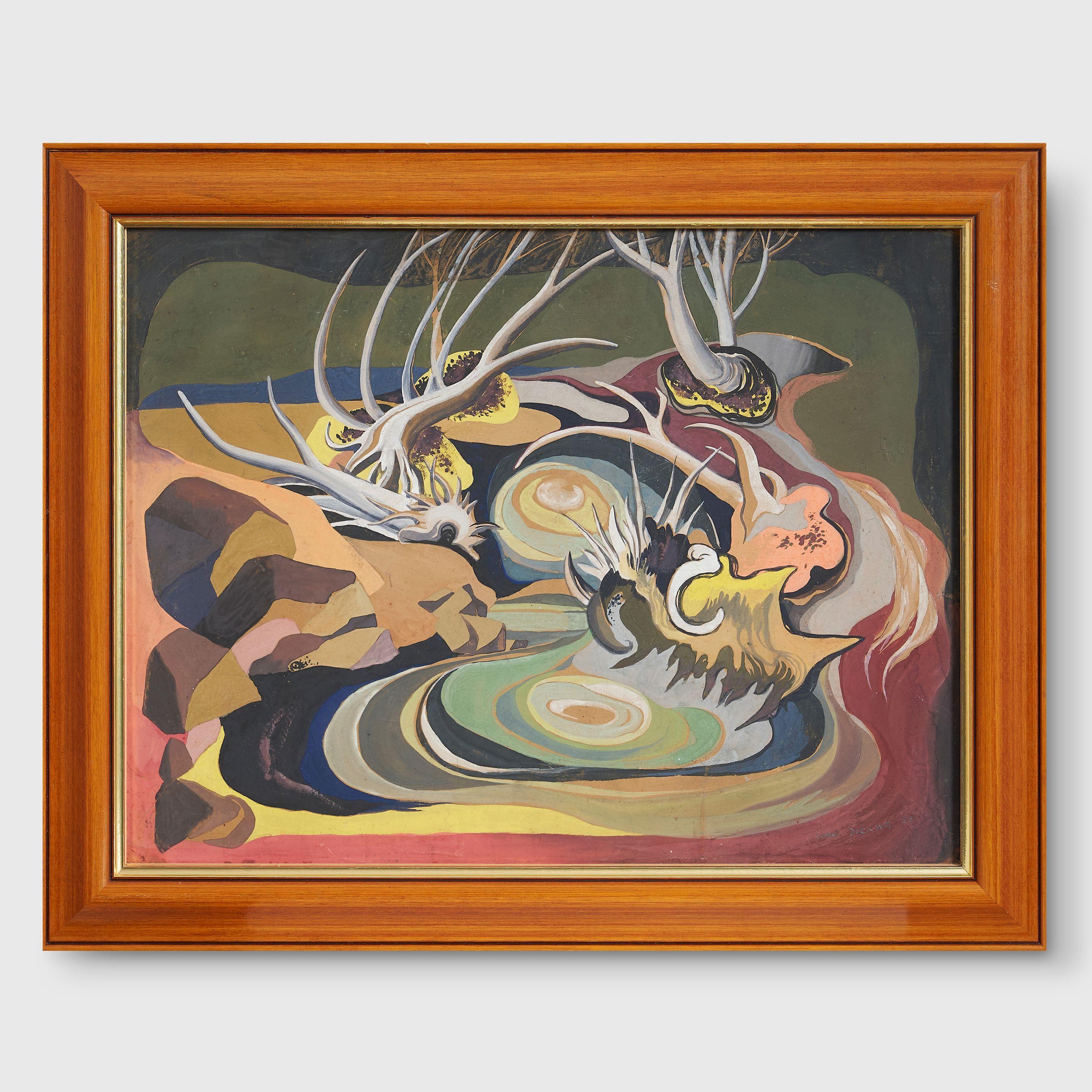 Shay Docking - Rock-Pool with Willow, 1955