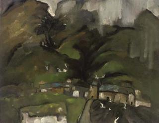 Sheila Fell, R.A. - Seagulls over a Ploughed Field