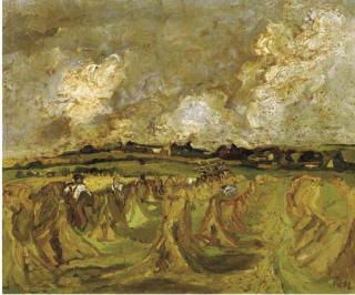 Sheila Fell, R.A. - Wheat Harvest at Mechi Farm, Cumberland I