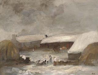 Sheila Fell, R.A. - Winter Landscape, Cumberland