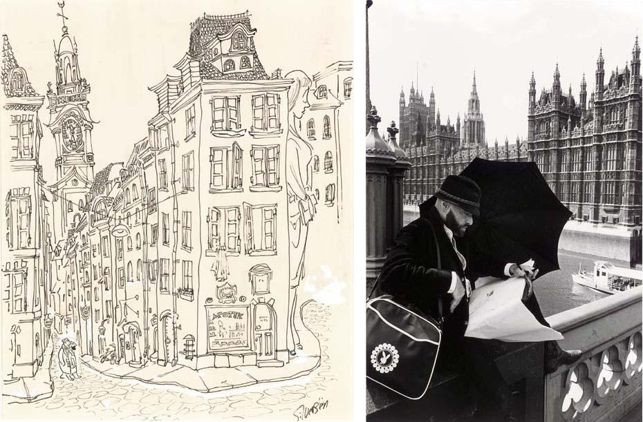 Shel Silverstein - Moscow and London, ca. 1960s.