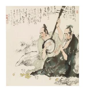Shen Daohong - Playing the Flute and Zither