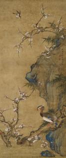 Shen Quan - Birds, Plum and Peach Blossoms