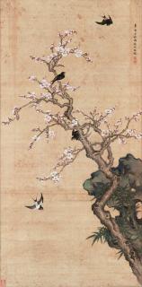 Shen Quan - Peach Blossom and Returning Swallows