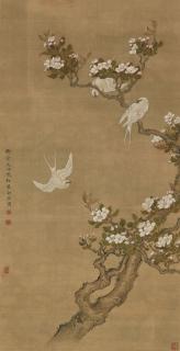Shen Quan - Pear Blossoms and Swallows