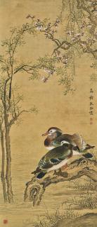 Shen Quan - Plum Blossom And Mandarin Ducks