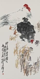 Shen Yaochu - Auspicious Chickens