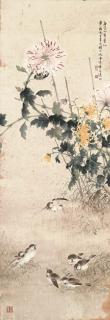 Shen Zhongqiang - Chrysanthemum And Sparrows