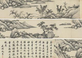 Shen Zhou - Panorama Of River Shores