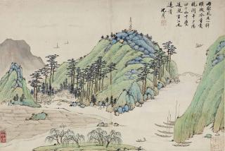 Shen Zhou - PAYSAGE, ENCRE ET COULEUR SUR PAPIER