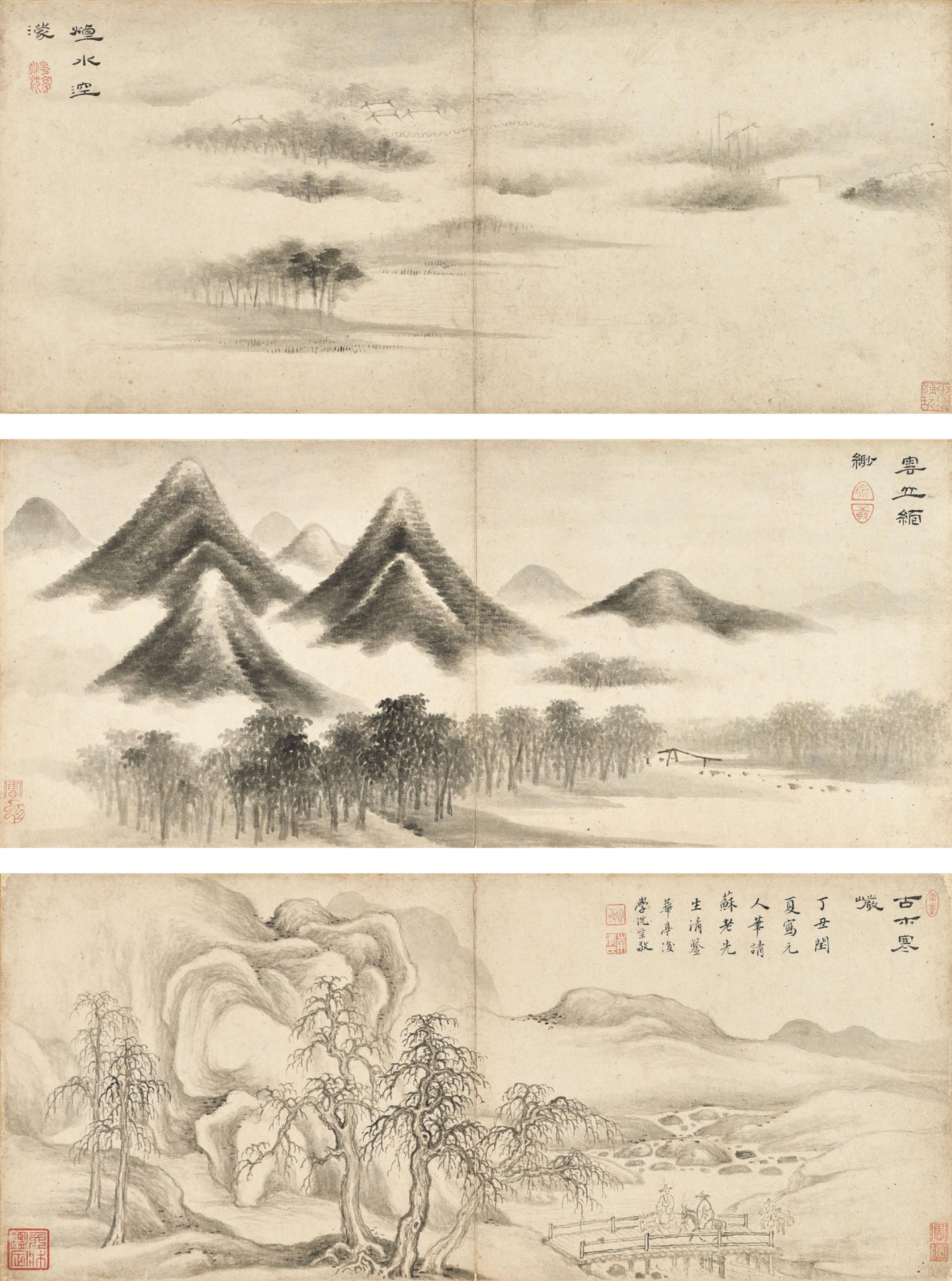 Shen Zongjing - Landscapes after Yuan Masters