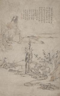 Shen Zongqian - Pavillion Besides Tree and Bamboo