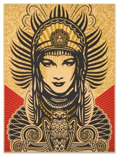 Shepard Fairey - Peace Goddess on Wood
