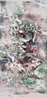 Shi Hu - Lady in the Forest(Painted in 1990)