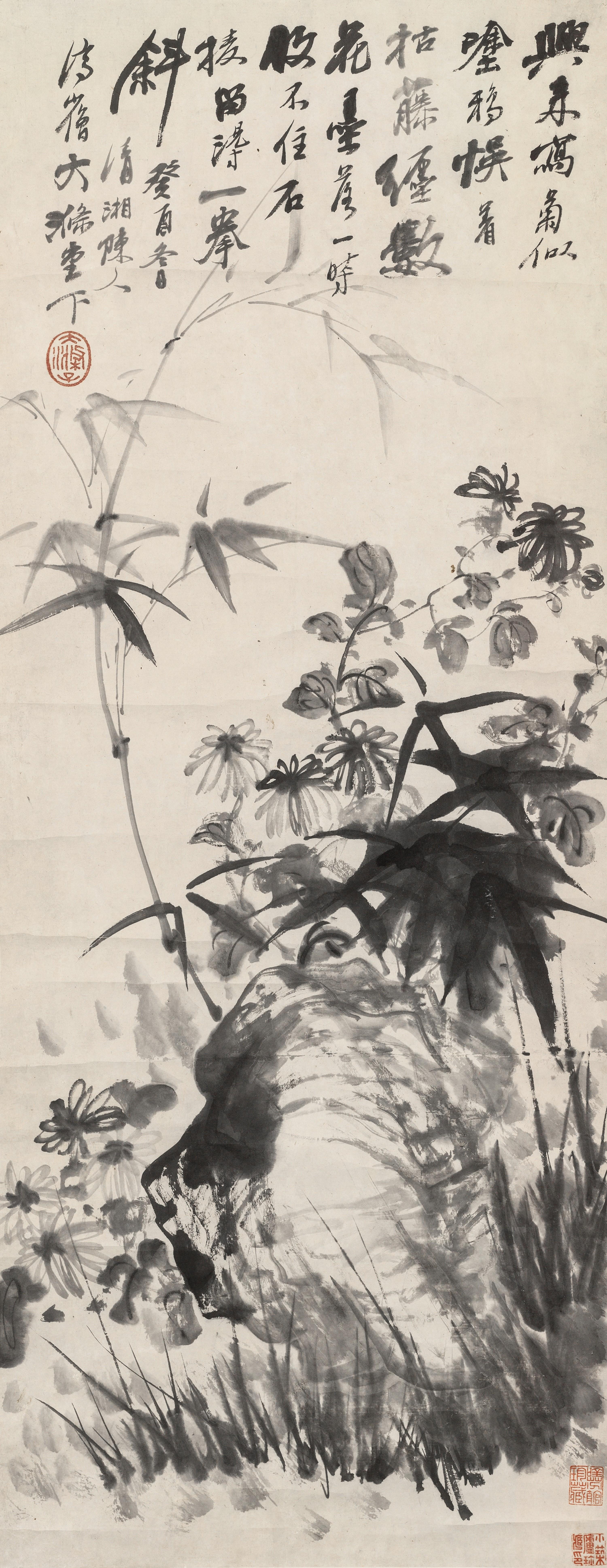Shi Tao - Bamboo And Chrysanthemum