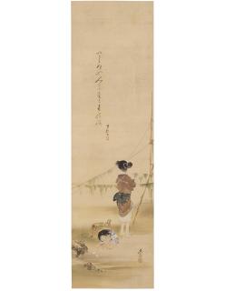 Shibata Zeshin - Drying Seaweed